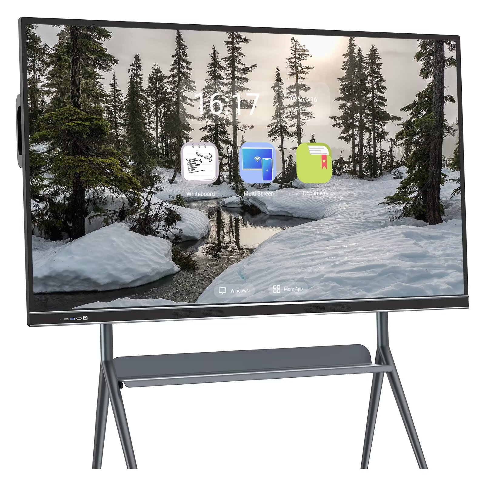 JYXOIHUB Smart TVs, 75 Inch Smart TVs Digital Electronic Whiteboard and Screen Mirroring, 2160P Monitor Built-In Camera Multi-Touch Player for Advertisin