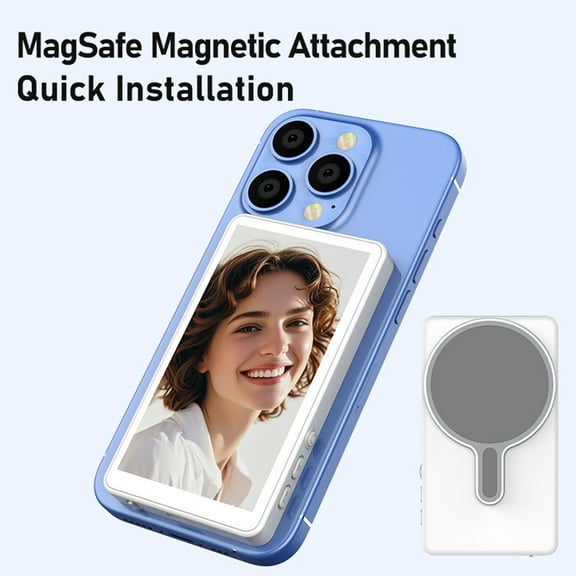 JYYXF Phone Vlog Selfie Monitor Screen Magnetic Phone Holder Clip Mount Using Phone Rear Camera for Selfie Vlog Live Stream TikTok Compatible with iPhone