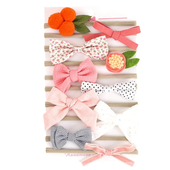 JYYYBF 10Pcs Baby Girl Headbands and Hair Bows, Stretchy Nylon Hairbands for Newborn, Infant, Toddlers
