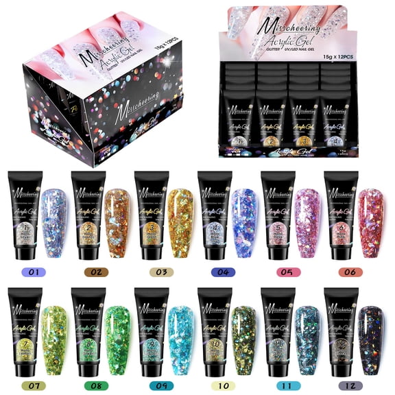 JYYYBF 12Pcs Nail Poly Gel Set, Extension Nail Builder Kit Enhancement Manicure Tool Nail Decoration