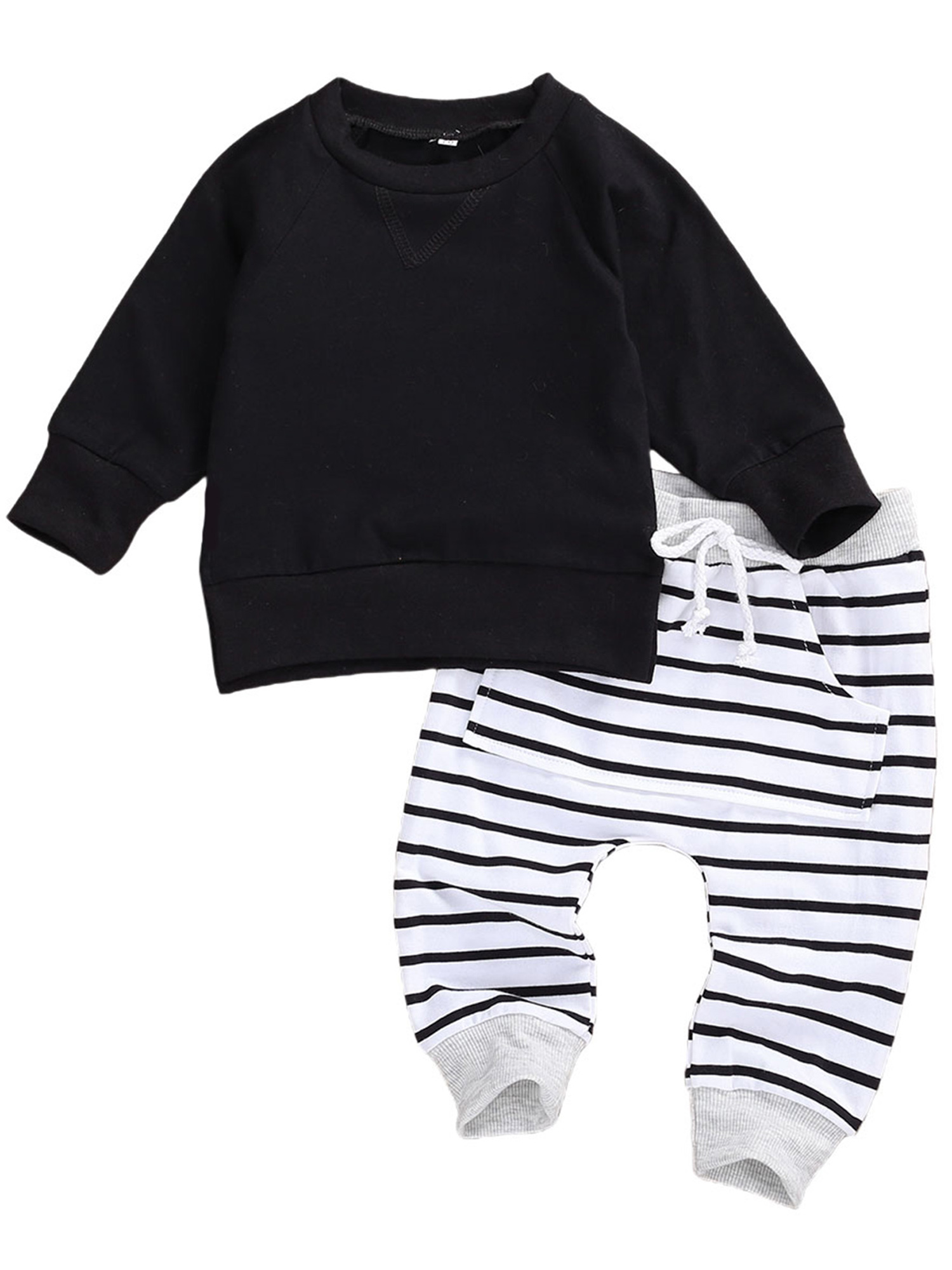 JYYYBF 2PCS Kids Baby Boy Fall Winter Clothes Sweatshirt Tops Solid