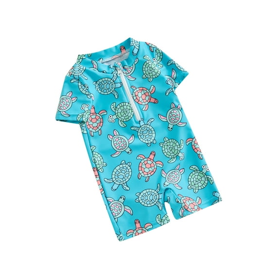 JYYYBF Baby Boys Rash Guard, Short Sleeve Turtle Dolphin Print Swimsuit Jumpsuit Summer Swimwear