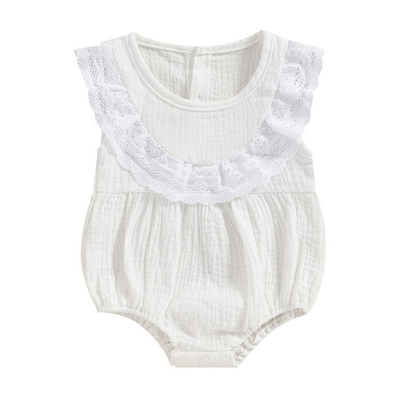 JYYYBF Baby Girl Casual Jumpsuit Summer Lace Ruffle Sleeveless Romper for Newborn Toddler Cute Clothes