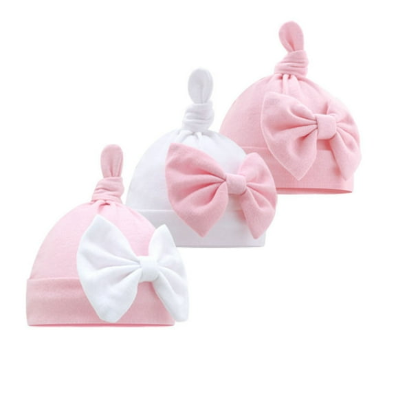 JYYYBF Baby Girl Hospital Hat Breathable Cute Newborn Beanie with Bow Infant Cap for Toddlers Infant