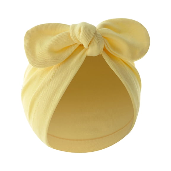 JYYYBF Baby Girls Turban Hat, Soft Elastic Cute Knotted Bow Hat Nursery Beanie Cap for Infant