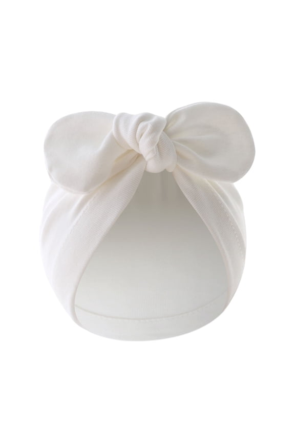 Baby Girls Turban Hat, Soft Elastic Cute Knotted Bow Hat Nursery Beanie Cap for Infant