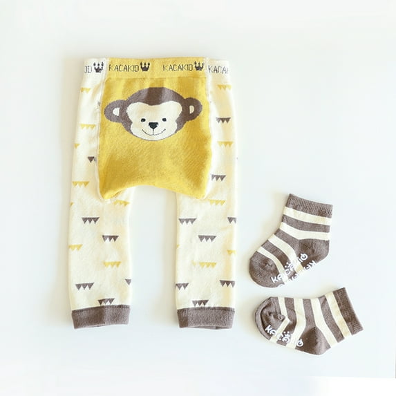 JYYYBF Baby Tights Set, Cute Cartoon Soft Infant Leggings with Newborn Socks for Girls Boys
