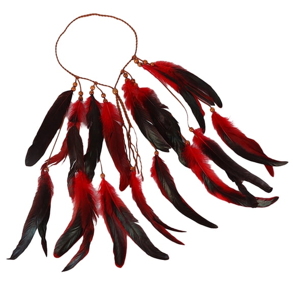 JYYYBF Boho Feather Headband, Colorful Elegant Beaded Feather Headpiece Styling Hair Accessories