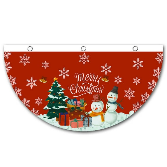 JYYYBF Christmas Bunting Fan Flag Hanging Bunting Flags Outdoor Half Fan Flag Banner for Home Party Yard Garden Decor