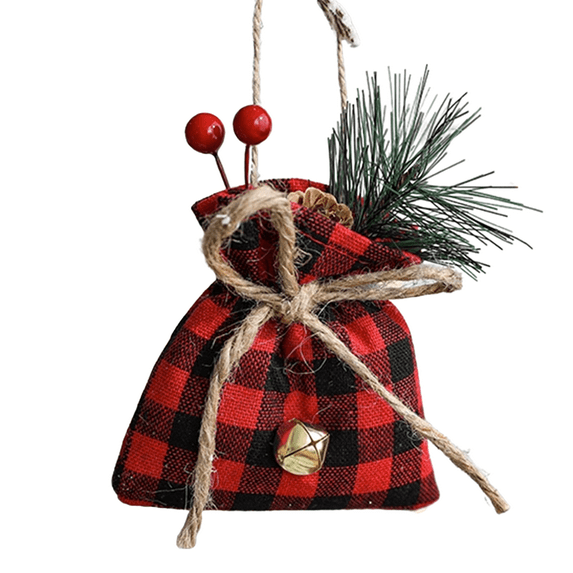 JYYYBF Christmas Burlap Gift Bags Berries Pine Cones Present Christmas Tree Hanging Ornaments Christmas Wrapping Goodie Treat Bags