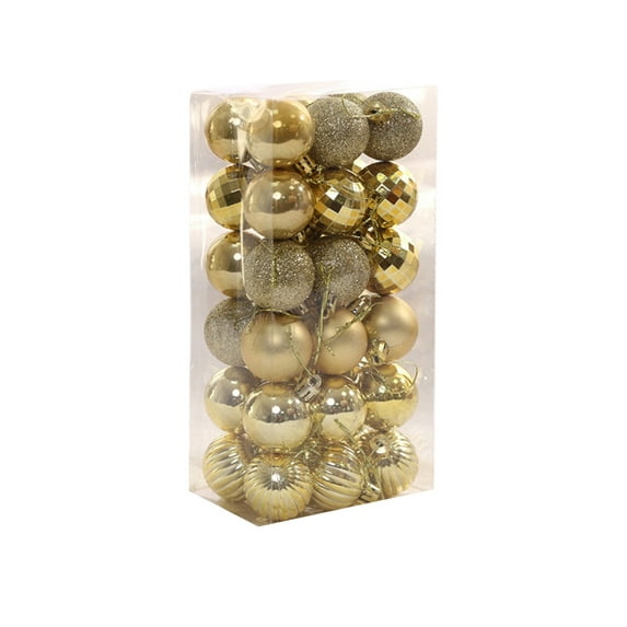 JYYYBF Christmas Glitter Ball Ornaments, 36Pcs Christmas Tree Ornaments Set with Hanging Loop, Christmas Hanging Decor