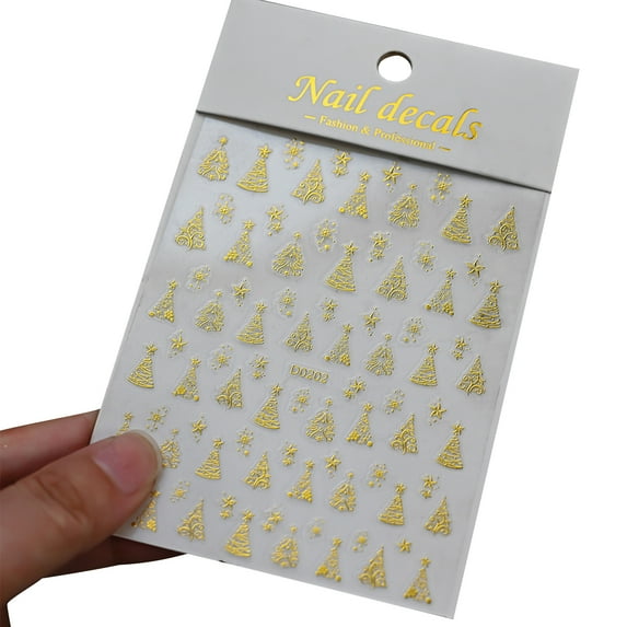 JYYYBF Christmas Nail Stickers Self Adhesive Tree Reindeer Snowflake DIY Nail Decals for Women