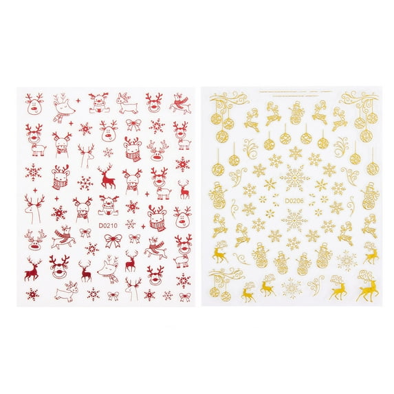 JYYYBF Christmas Nail Stickers Self Adhesive Tree Reindeer Snowflake DIY Nail Decals for Women