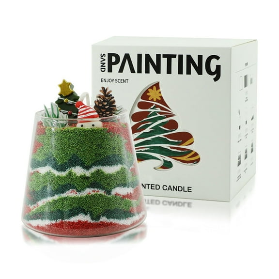 JYYYBF Christmas Scented Candles Long Lasting Sand Painting Jar Aromatherapy Candle for Holiday Table Decorations Presents