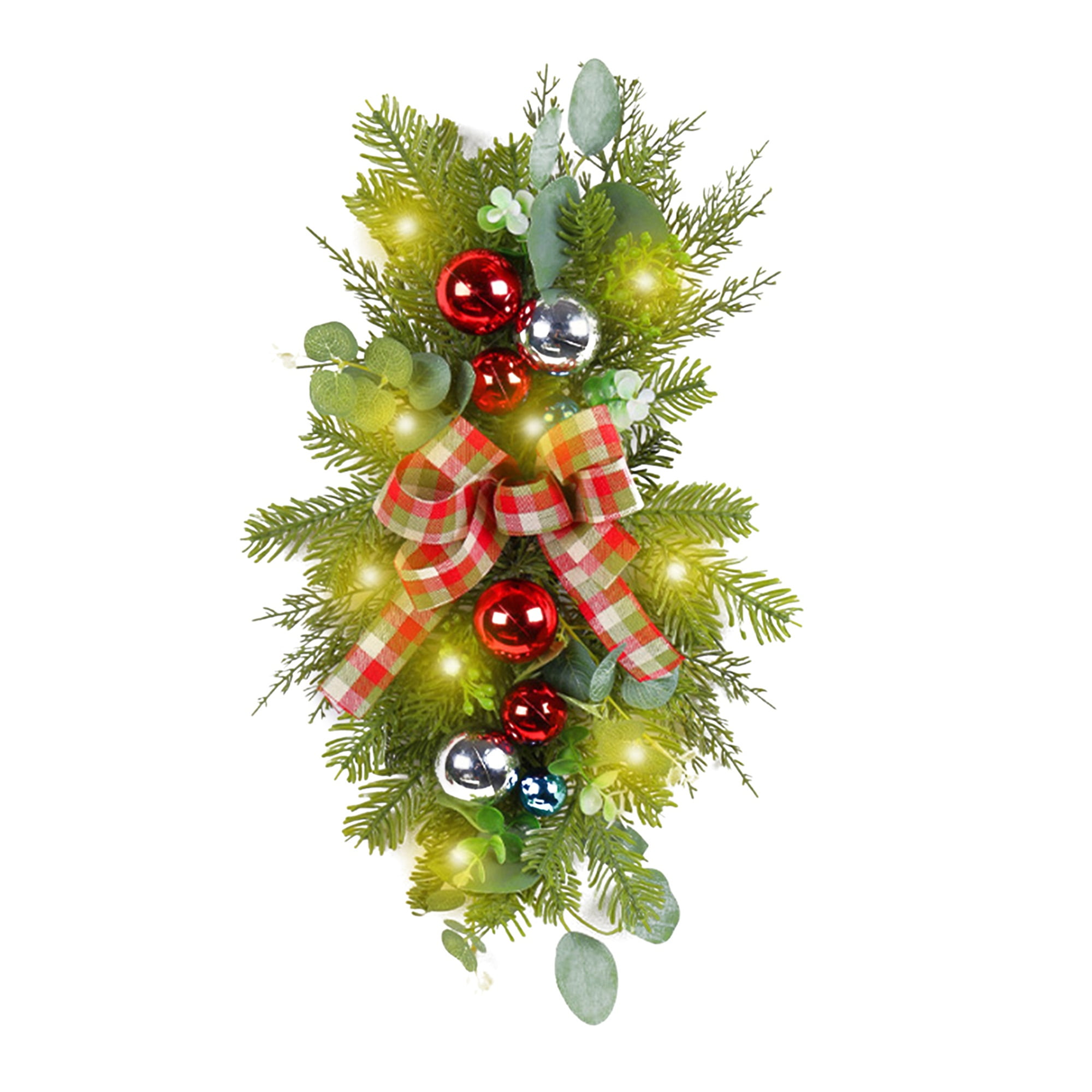 JYYYBF Christmas Stairway Swag Hanging Staircase Teardrop Garland Door
