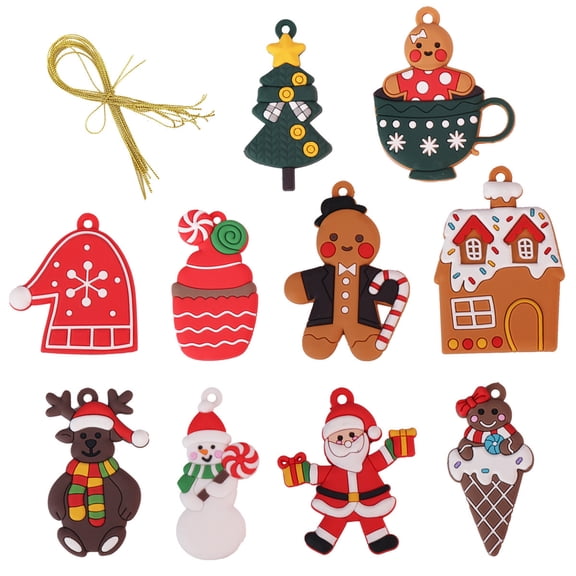 JYYYBF Christmas Tree Ornaments Set Hanging Cute Gingerbread House Decorations for Door Wall Window Indoor Outdoor Supplie