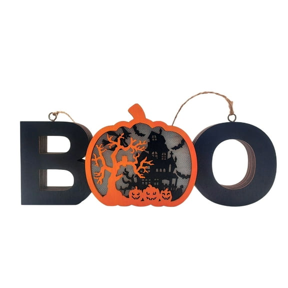 JYYYBF Halloween Decorations Hanging Lights Wooden Letter Pumpkin Wall Mounted Lamp Spooky Haunted Prop