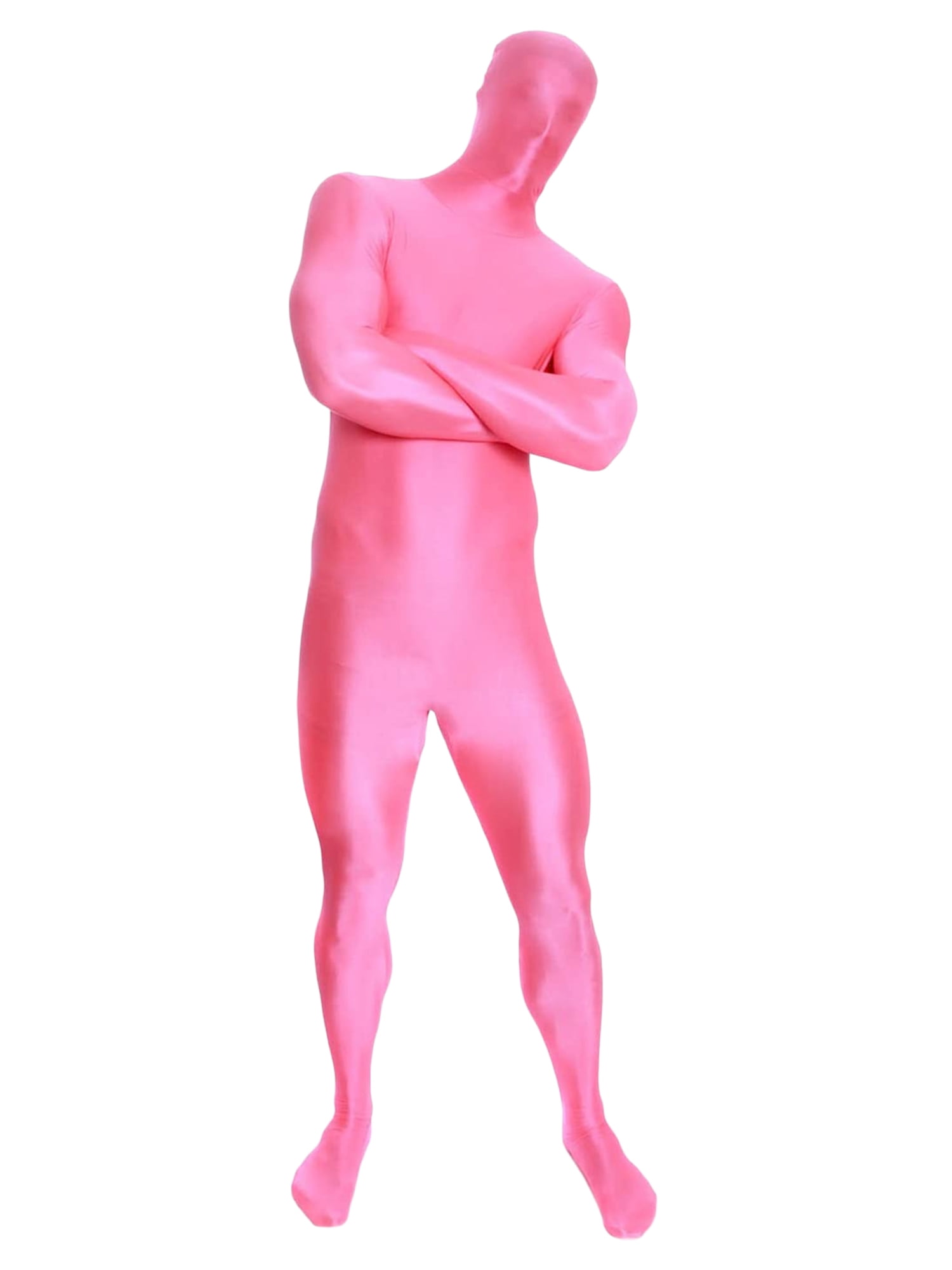 JYYYBF Halloween Full Bodysuit Adult Kids Invisibility Jumpsuit Spandex  Stretch Costume Chromakey Disappearing Body Suit Pink XL 