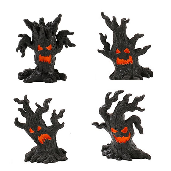 JYYYBF Halloween Scary Stump Tree Figurine Spooky Night Tree Decoration Tabletop Figurine for Home