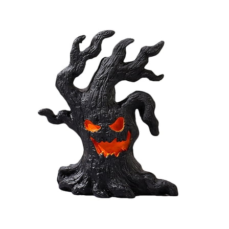 JYYYBF Halloween Scary Stump Tree Figurine Spooky Night Tree Decoration Tabletop Figurine for Home