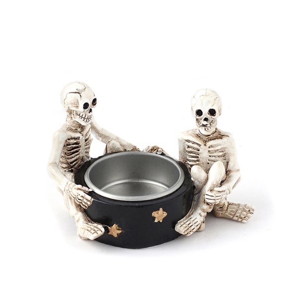 JYYYBF Halloween Witch Candle Holder Gothic Resin Skeleton Candlestick Holder Home Party Decoration