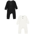 thumbnail image 1 of JYYYBF Infant Baby Boy Girl Long Sleeve Romper Newborn Solid Color One Piece Ribbed Knit Jumpsuit Long Pants Unisex Basic Homewear, 1 of 6