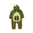 thumbnail image 1 of JYYYBF Infant Toddler Baby Girls Boys Avocado Shaped Romper Hooded Long Sleeve Zipper Closure Casual Bodysuit Playsuit, 1 of 6