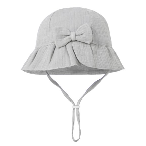 JYYYBF Kids Girl Bucket Hat Cute Bow Summer Beach Sun Hat Wide Brim Fisherman Caps for Outdoor Play