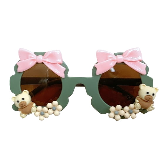 JYYYBF Kids Girls Sunglasses, Cute Sweet Flowers Bow Bear Funny Sunglasses Summer Outdoor Travel Party Favor