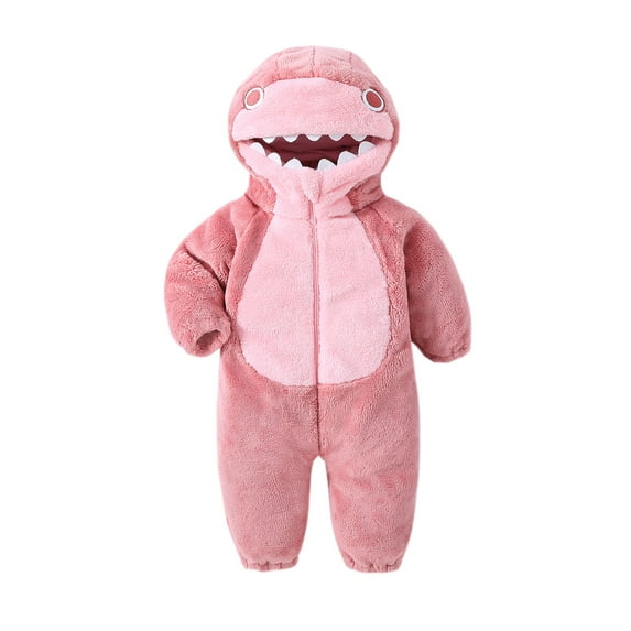 JYYYBF Kids Shark Costume Winter Warm Long Sleeve Hooded Romper Cute Halloween Plush Jumpsuit