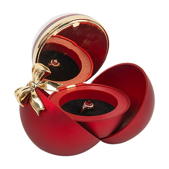 JYYYBF Magnetic Spherical Jewelry Box for Rings Bow Decor Magnetic Jewelry Organizer Box for Wedding Anniversary