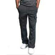 JYYYBF Men's Urban Straight Leg Jogger Heavy Weight Fleece with Multi Pocket Sweat Pants Cargo Pants for Men Dark grey XL
