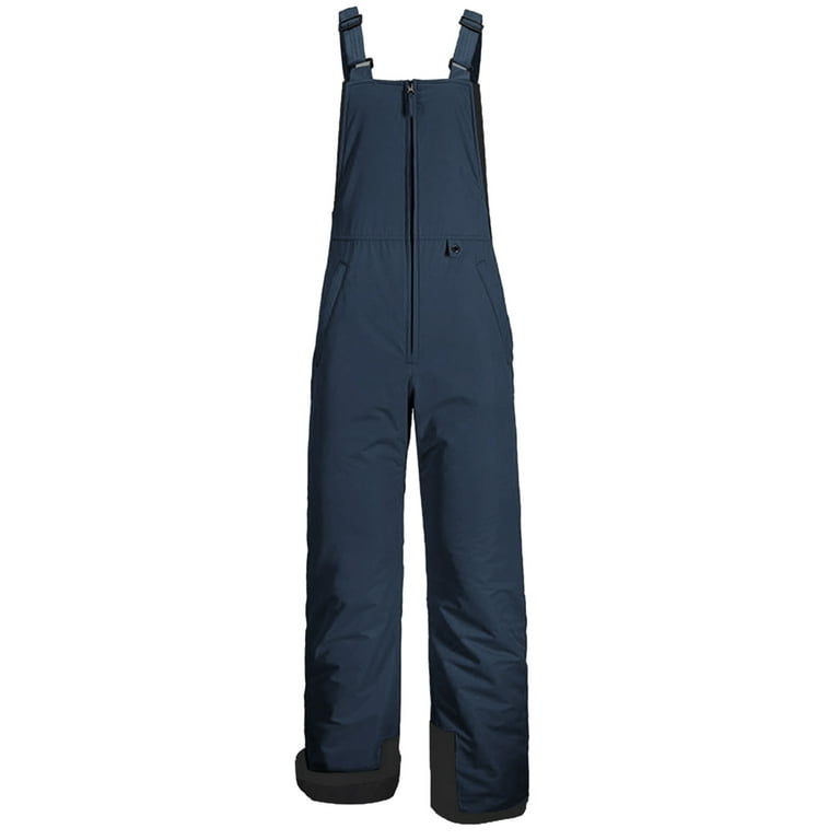 JYYYBF Mens Snow Pants Warm and Dry Snow Bibs Overalls Ski Pants Insulated  Waterproof Snow Pants Navy Blue Kid 18-20 Years