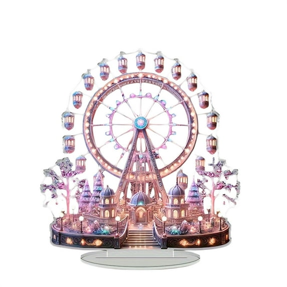 JYYYBF Romantic Desk Decorations Dreamy Ferris Wheel Figurine Acrylic Ornaments Table Centerpieces for Home