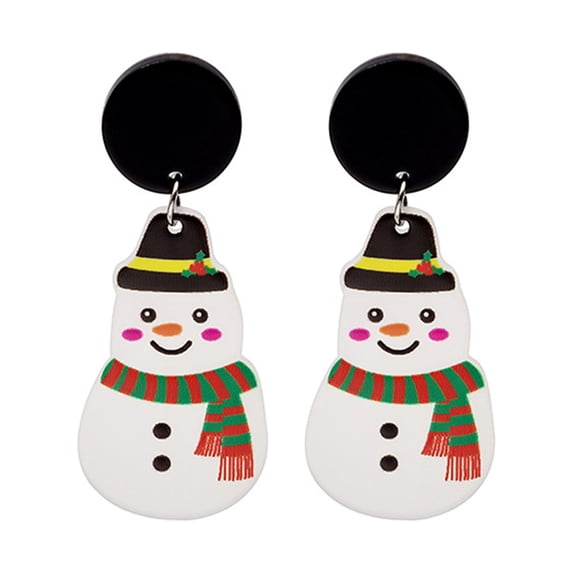 JYYYBF Snowman Earrings for Women Christmas Tree Bells Earrings Christmas Gift Box Drop Earrings Christmas Holiday Jewelry