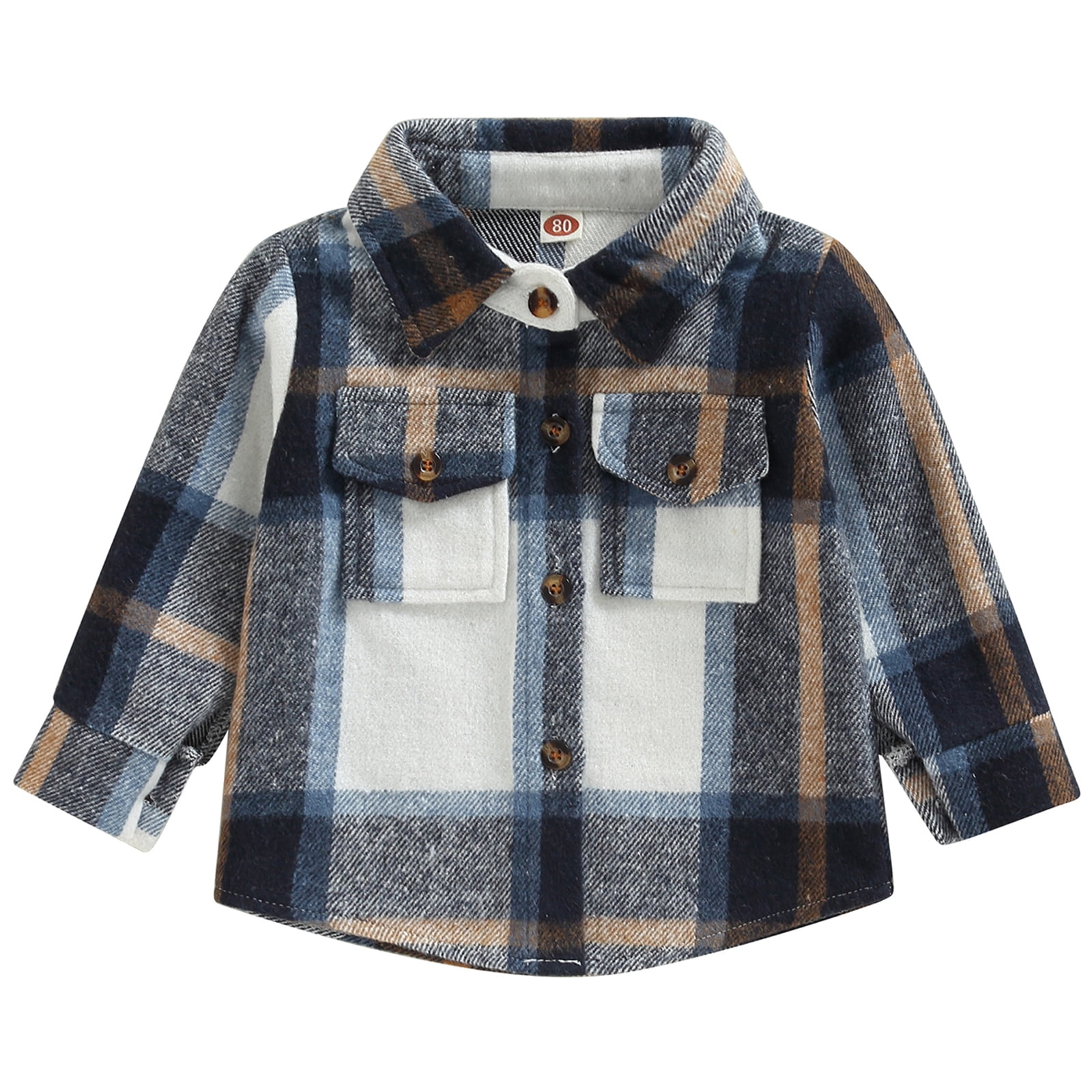 JYYYBF Toddler Baby Boy Girl Flannel Shirt Plaid Jacket Button Down