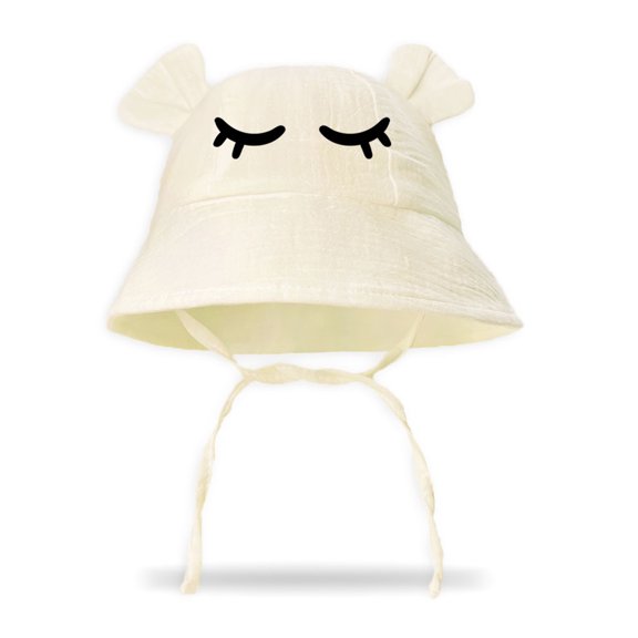 JYYYBF Toddler Boys Girls Bucket Hat Cartoon Eyes Wide Brim Spring Summer Bucket Cap Chin Straps Baby Sunscreen Basin Hats