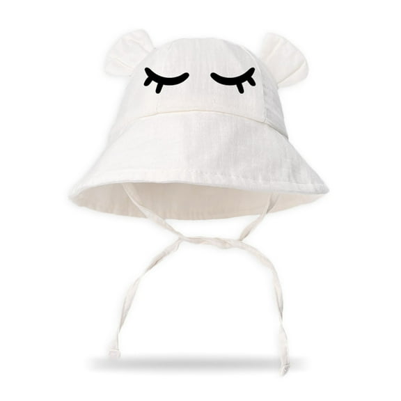 JYYYBF Toddler Boys Girls Bucket Hat Cartoon Eyes Wide Brim Spring Summer Bucket Cap Chin Straps Baby Sunscreen Basin Hats