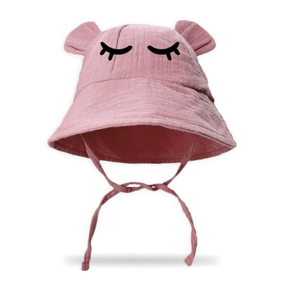 JYYYBF Toddler Boys Girls Bucket Hat Cartoon Eyes Wide Brim Spring Summer Bucket Cap Chin Straps Baby Sunscreen Basin Hats