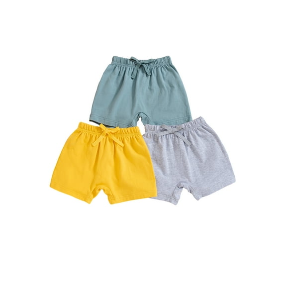 JYYYBF Toddler Summer Shorts Pack of 3 Solid Color Elastic Drawstring Casual Short Pants for Infant Boys Girls Cute Clothes