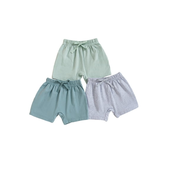 JYYYBF Toddler Summer Shorts Pack of 3 Solid Color Elastic Drawstring Casual Short Pants for Infant Boys Girls Cute Clothes