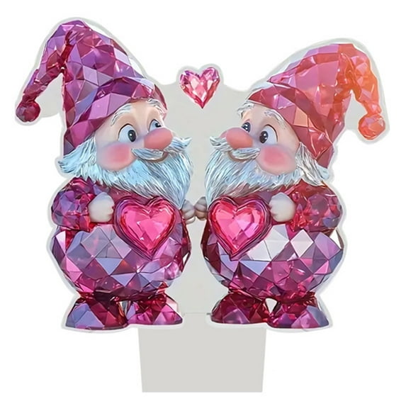 JYYYBF Valentine’s Day Desk Decorations Crystal Gnome Signs Romantic Table Centerpieces for Home