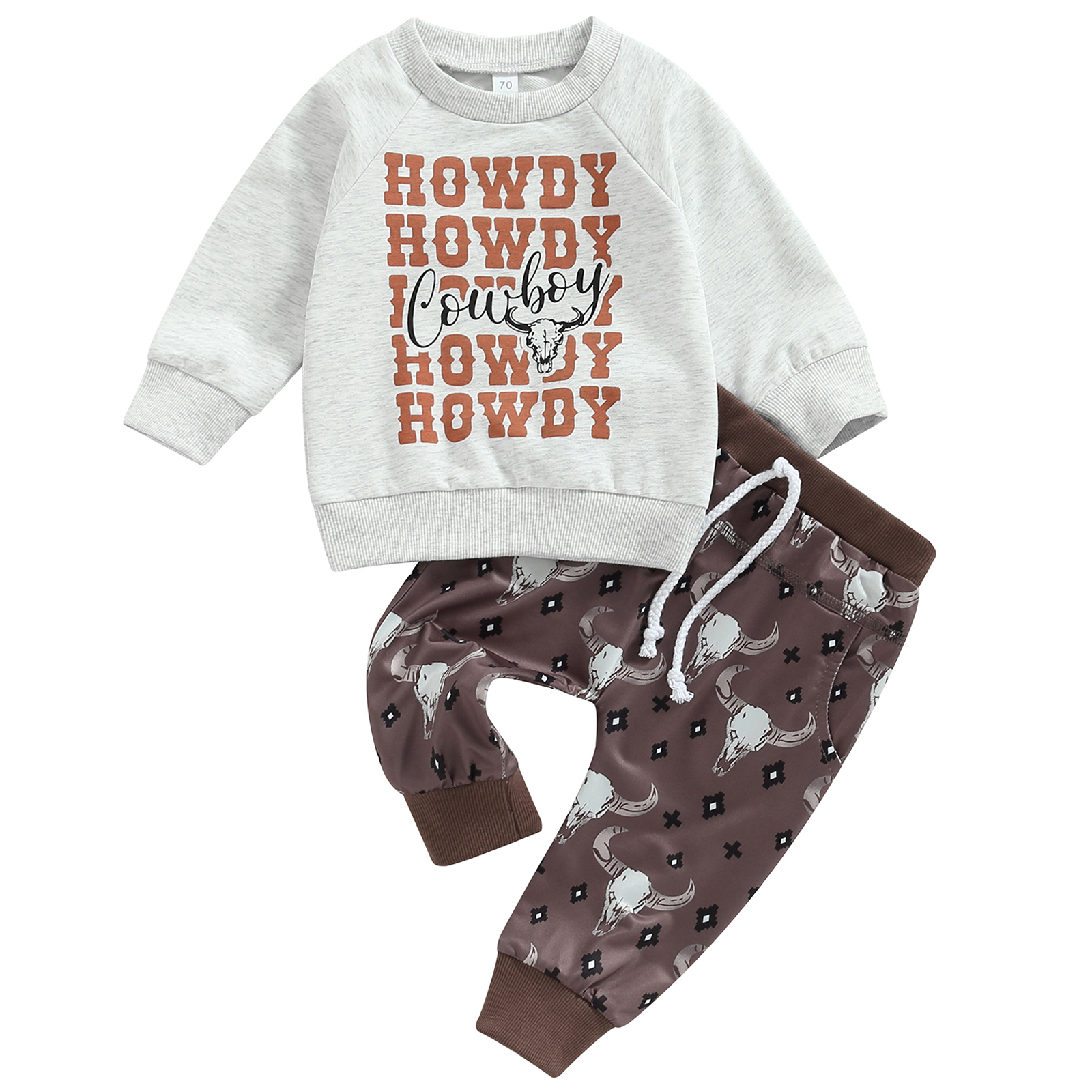 JYYYBF Western Kids Baby Boy Clothes Cow Print Sweatshirt Top Casual
