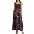 thumbnail image 1 of JYYYBF Women Cami Dress Floral Print Tie-Up Straps Sleeveless Dresses Summer Long Big Swing A-line Dress, 1 of 8
