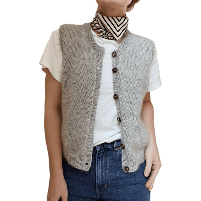 Leisure Solid Knitting Sweater Vest