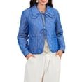 thumbnail image 1 of JYYYBF Women Lightweight Cotton Jacket Rhombus Ruffled Doll Collar Lacing Closure Pockets Winter Outwear, 1 of 9