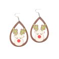 thumbnail image 1 of JYYYBF Women Winter Christmas Wooden Earrings Elk Snowman Santa Claus Pierce Dangle Earrings Accessory, 1 of 8