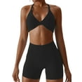 thumbnail image 1 of JYYYBF Women’s 2 Piece Yoga Outfits Sleeveless Twist Front Sports Bra + Shorts Set Workout Clothes, 1 of 8