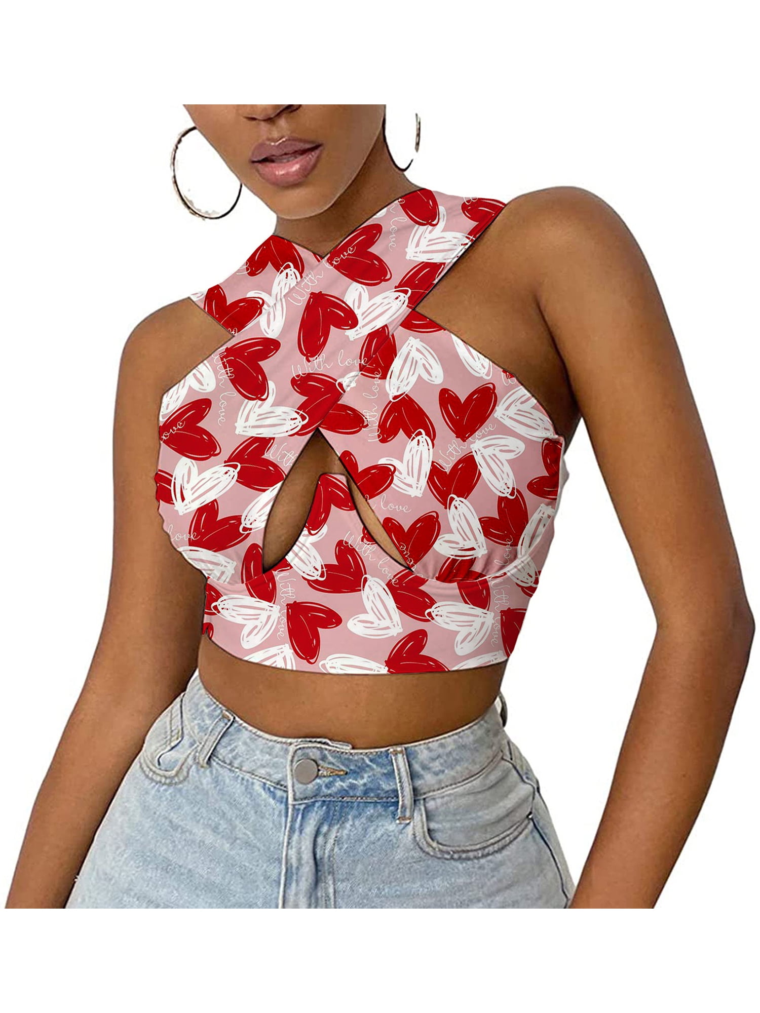 red cross halter top