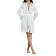 thumbnail image 1 of JYYYBF Women's Spring Summer Satin Robes Long Sleeve Soft Bathrobe V Neck Sleepwear with Belt, 1 of 8